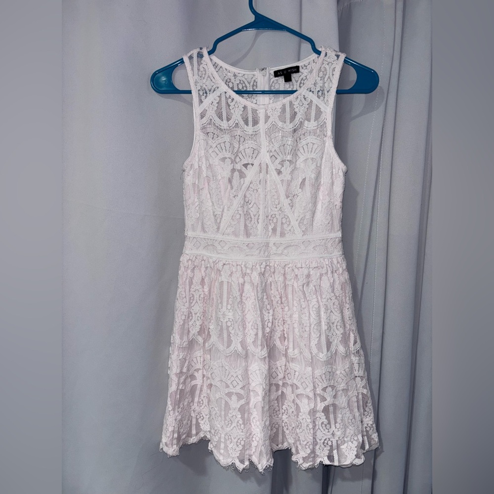 As U Wish White Lace Dress